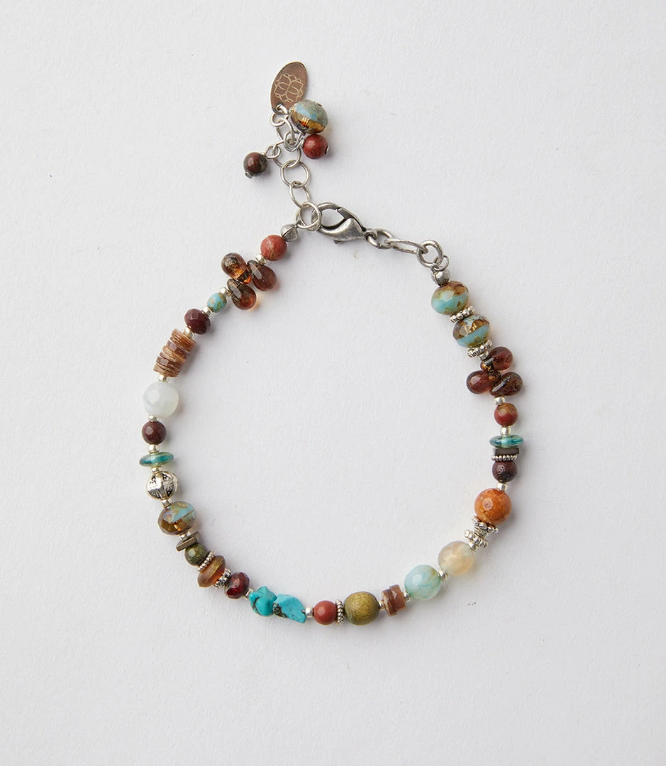Karen Kane Accessories Beaded Turquoise And Jasper Bracelet