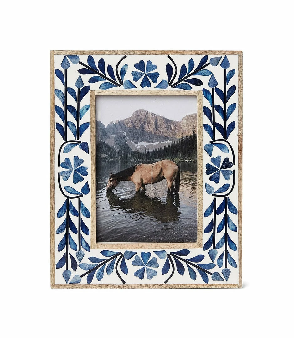 Karen Kane Indigo Floral Picture Frame Home