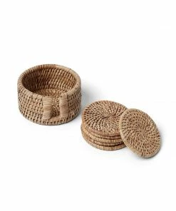 Karen Kane Rattan Coasters, Set Of 6