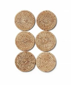 Karen Kane Rattan Coasters, Set Of 6