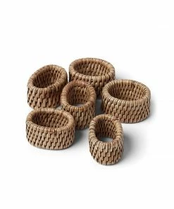 Karen Kane Rattan Napkin Rings, Set Of 6 Home