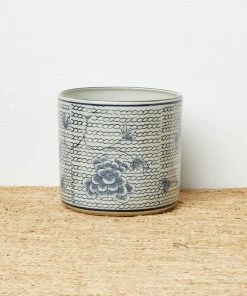 Karen Kane Blue And White Flower Vase/Planter Home