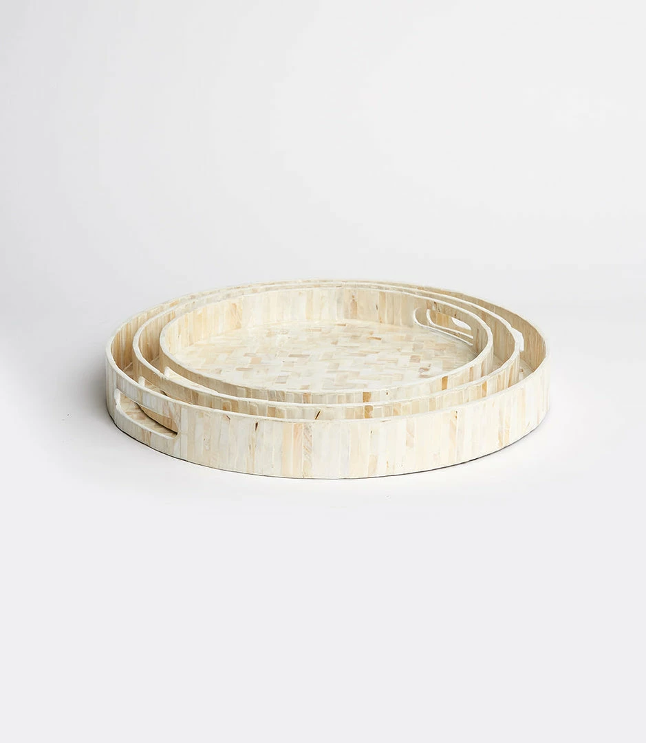 Karen Kane Round Mother Of Pearl Tray