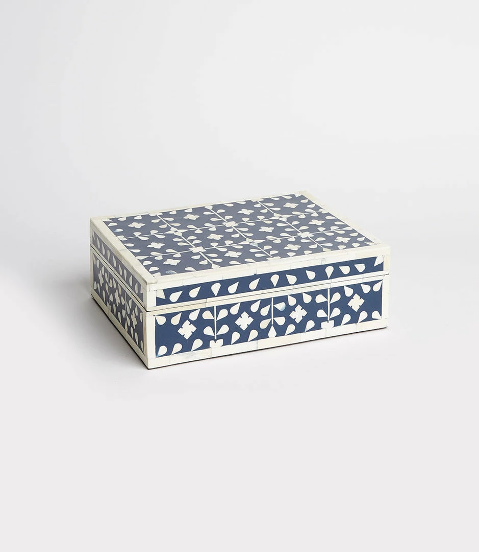 Karen Kane Home Indigo Floral Decorative Box
