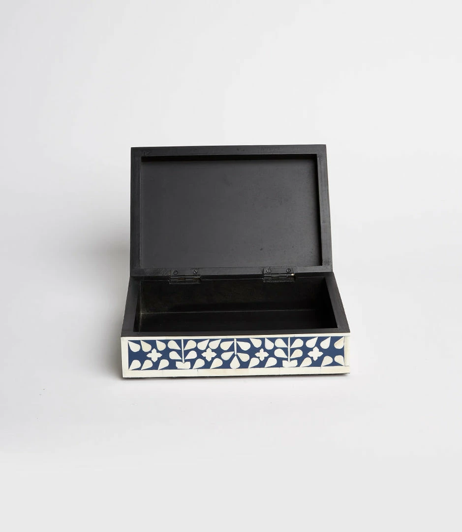 Karen Kane Home Indigo Floral Decorative Box