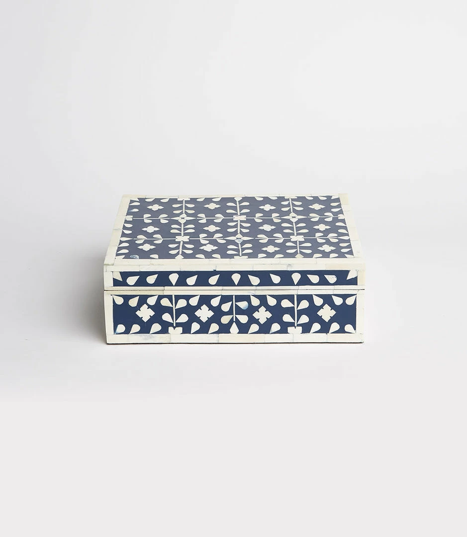Karen Kane Home Indigo Floral Decorative Box
