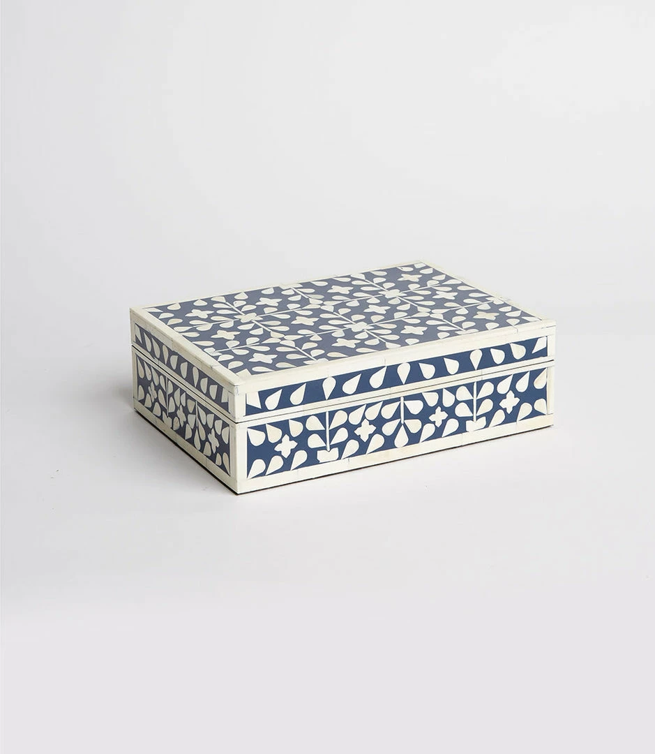 Karen Kane Home Indigo Floral Decorative Box