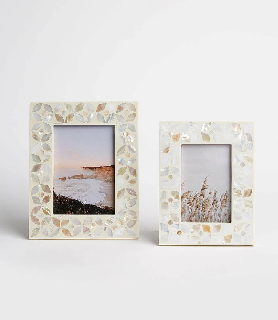 Karen Kane Floral Mother Of Pearl Picture Frame