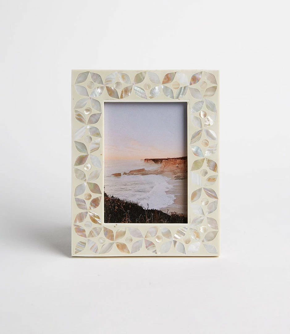 Karen Kane Floral Mother Of Pearl Picture Frame