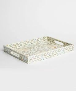 Karen Kane Home Floral Mother Of Pearl Tray