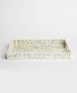 Karen Kane Home Floral Mother Of Pearl Tray