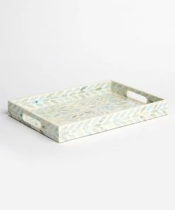 Karen Kane Home Floral Mother Of Pearl Tray