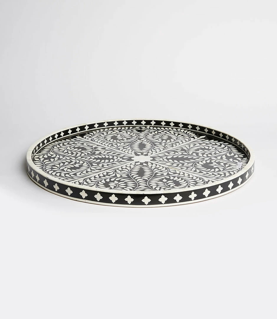 Karen Kane Round Mosaic Bone Tray Home