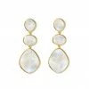 Karen Kane Mother Of Pearl Three Drop Earrings Accessories