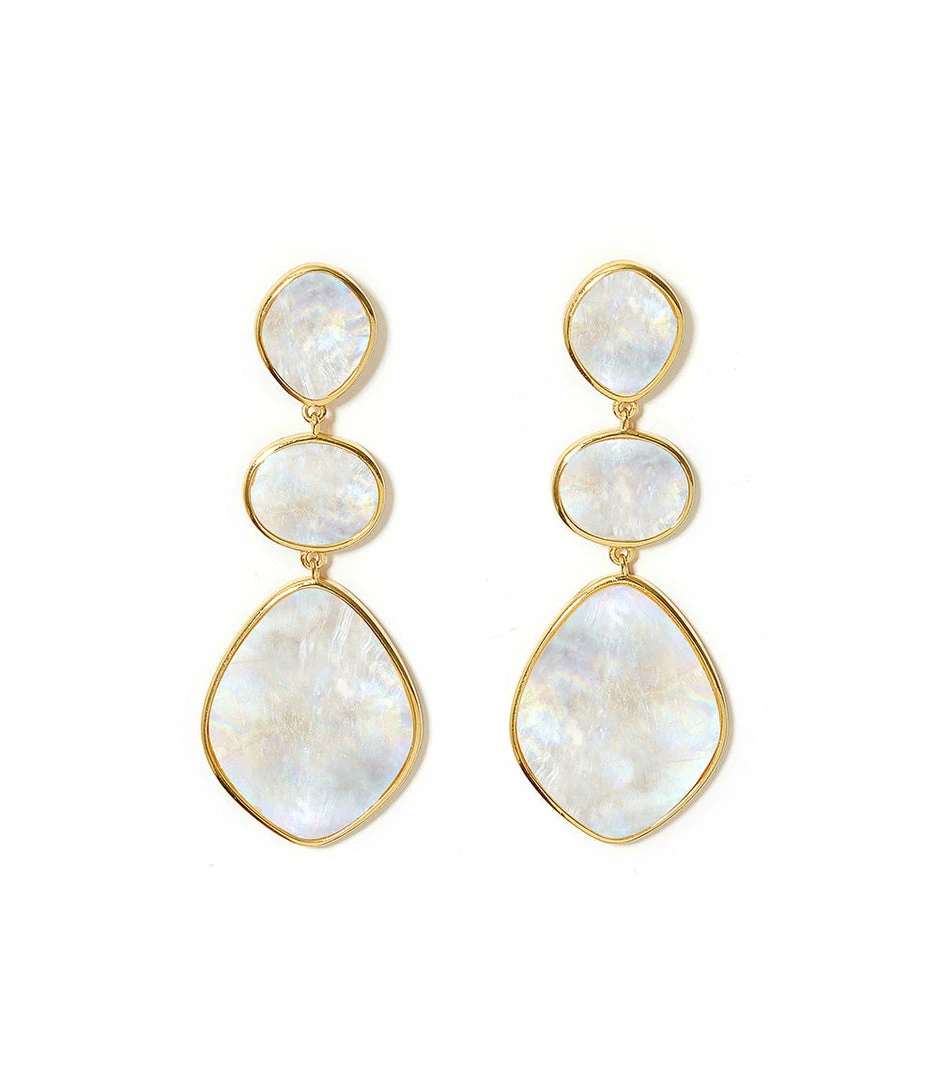 Karen Kane Mother Of Pearl Three Drop Earrings Accessories