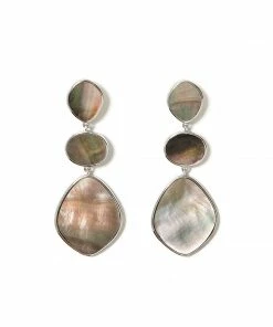 Karen Kane Accessories Dark Mother Of Pearl Three Drop Earrings