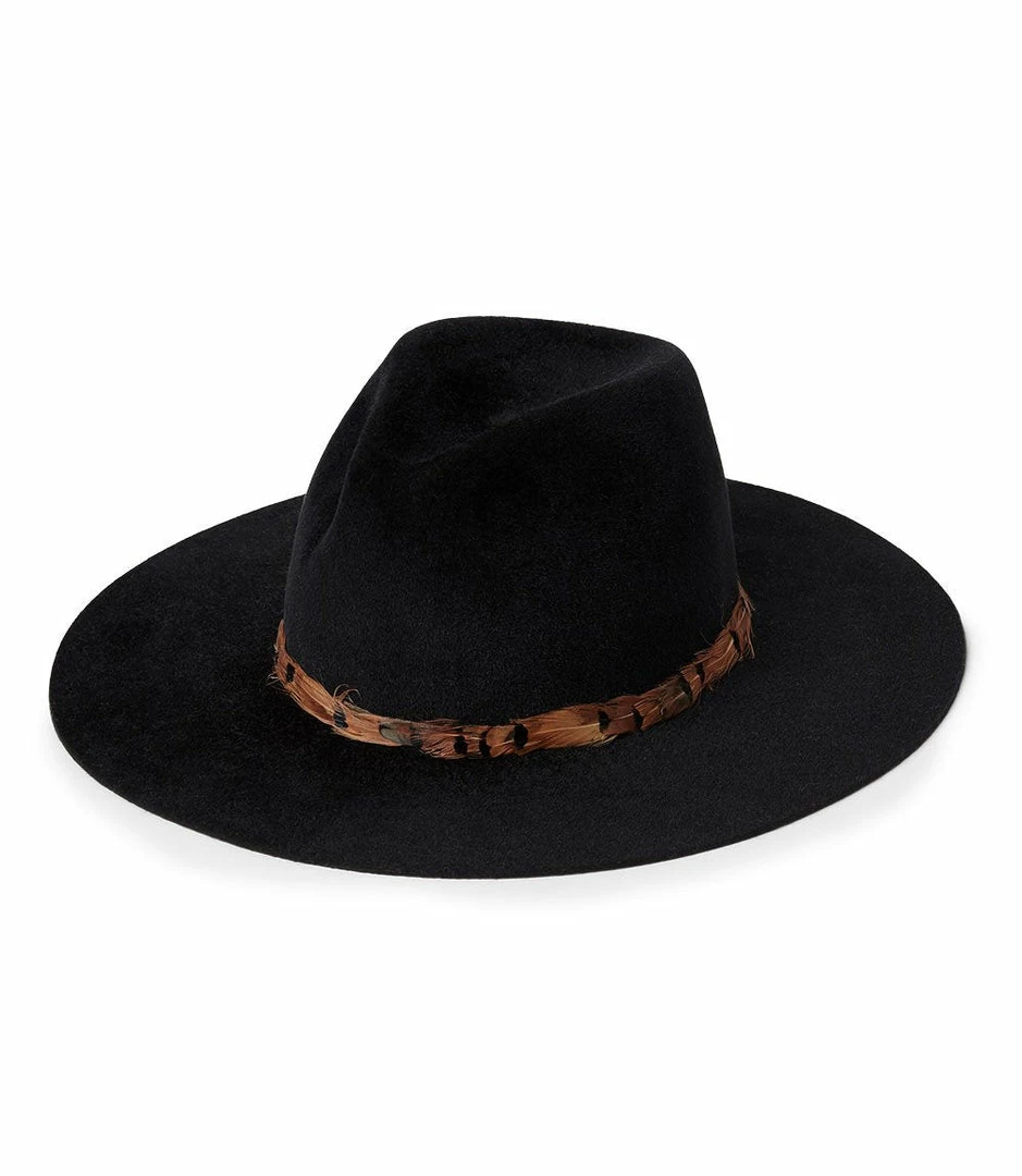 Karen Kane Feather Band Velour Hat