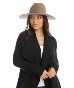 Karen Kane Leather Trim Velour Hat Accessories
