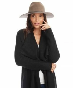 Karen Kane Leather Trim Velour Hat Accessories