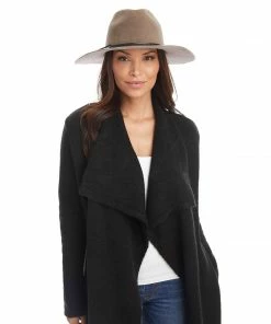 Karen Kane Leather Trim Velour Hat Accessories