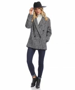 Karen Kane Accessories Leather Trim Velour Hat