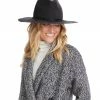 Karen Kane Accessories Leather Trim Velour Hat