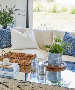 Karen Kane Blue And White Flower Vase/Planter Home