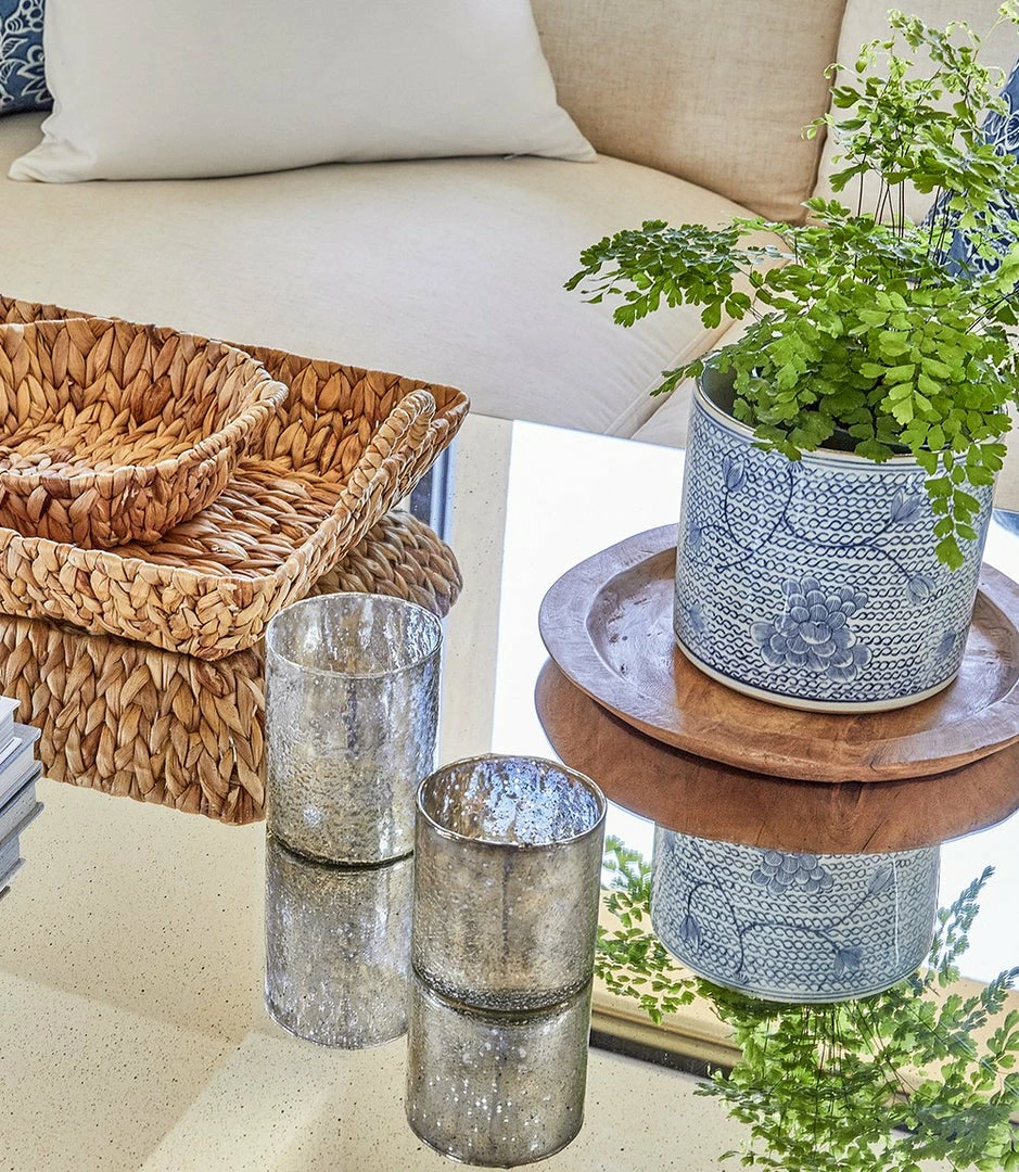 Karen Kane Blue And White Flower Vase/Planter Home