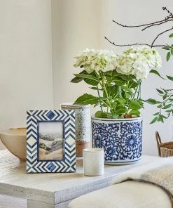 Karen Kane Blue And White Lotus Vase/Planter