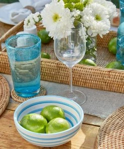 Karen Kane Home Handcrafted Turquoise Drinking Glass