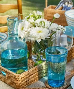 Karen Kane Home Handcrafted Turquoise Drinking Glass