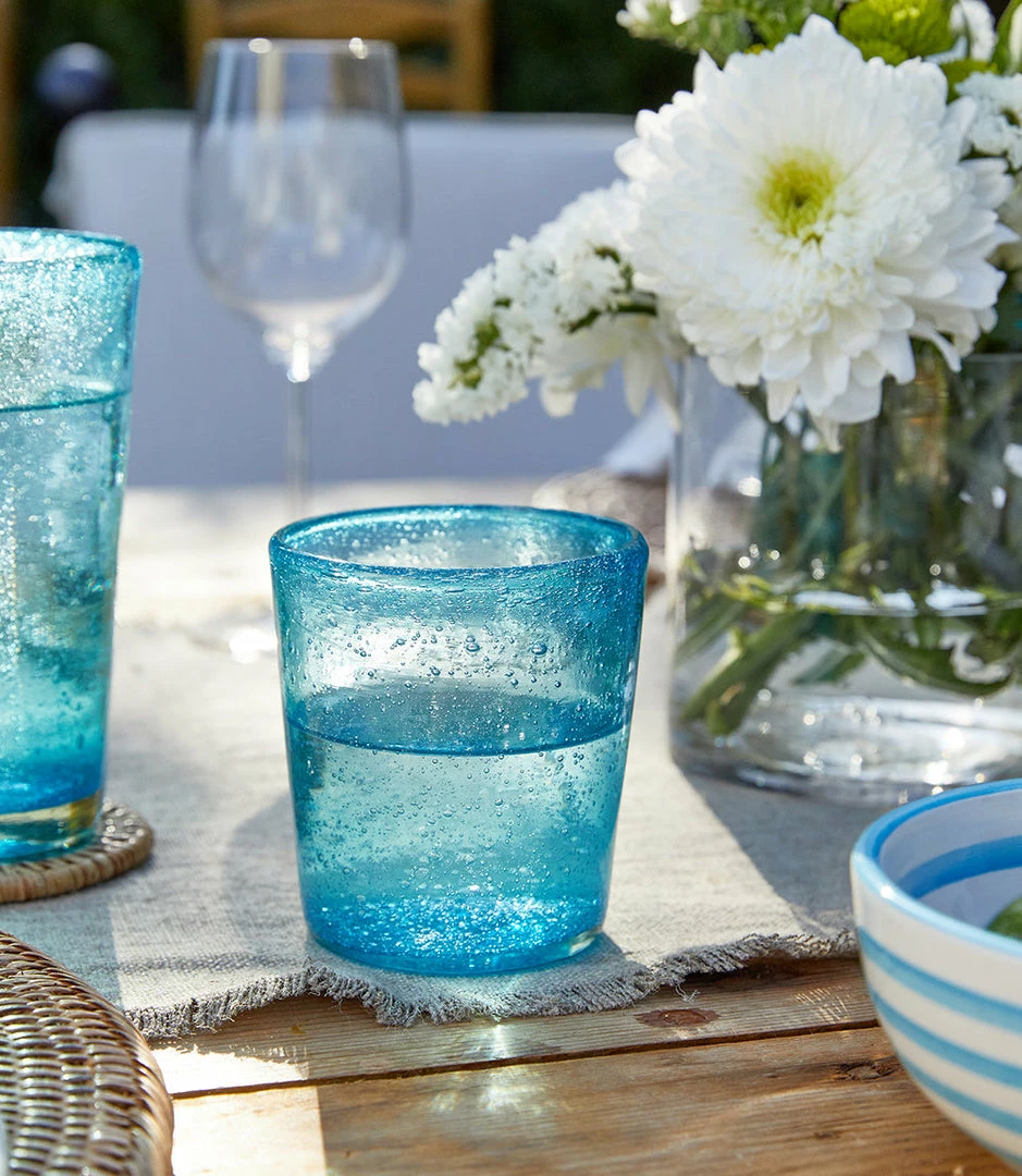 Karen Kane Handcrafted Turquoise Juice Glass Home