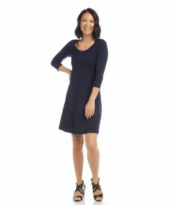 Karen Kane Three Quarter Sleeve A Line Dress Best Sellers
