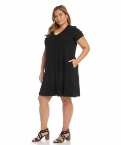 Karen Kane Dresses Plus Size Quinn V Neck Pocket Dress