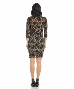 Karen Kane V-Neck Scallop Hem Lace Dress Dresses