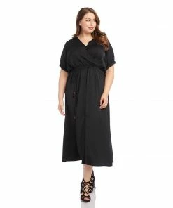 Karen Kane Plus Size Cuffed Sleeve Dress