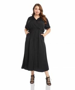 Karen Kane Plus Size Cuffed Sleeve Dress