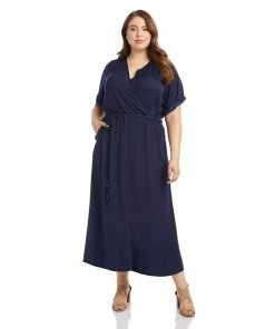 Karen Kane Best Sellers Plus Size Cuffed Sleeve Dress
