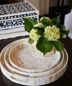 Karen Kane Round Mother Of Pearl Tray