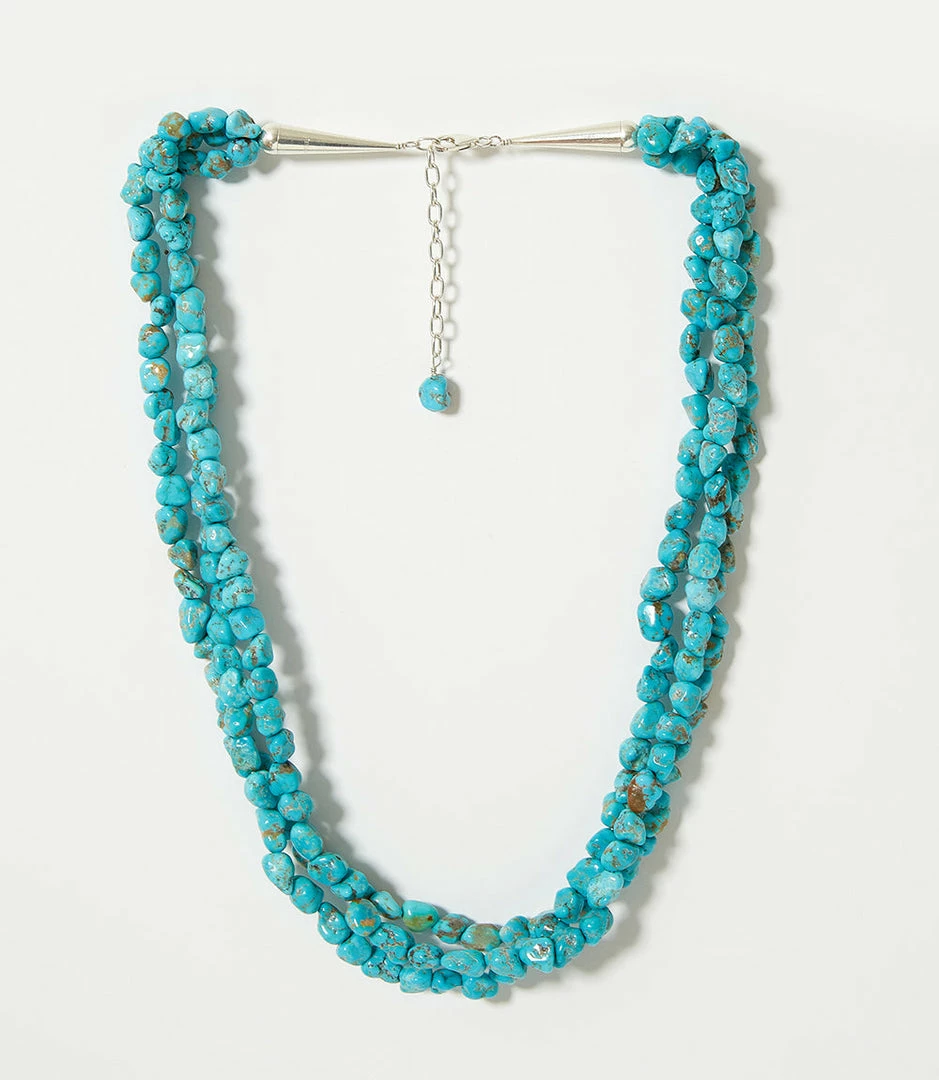 Karen Kane Triple Strand Turquoise Stone Necklace