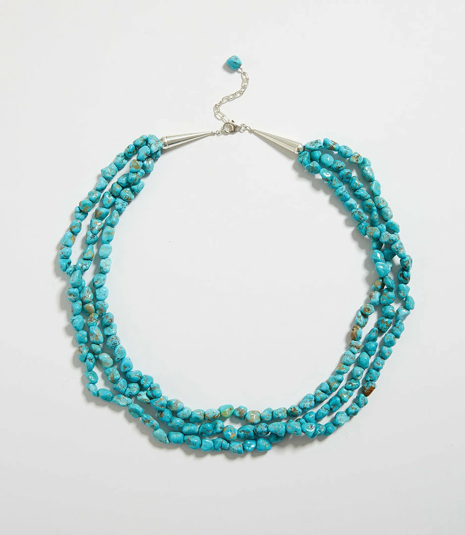 Karen Kane Triple Strand Turquoise Stone Necklace