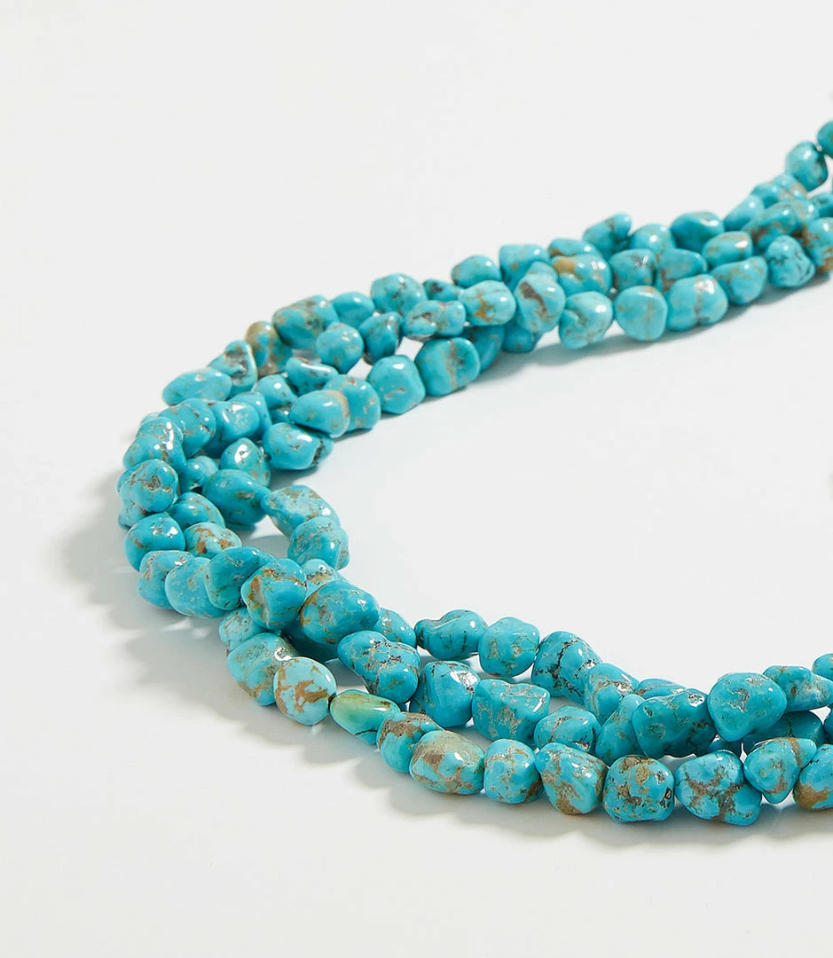 Karen Kane Triple Strand Turquoise Stone Necklace