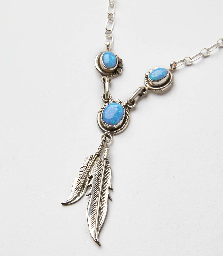 Karen Kane Accessories Opal Feather Necklace