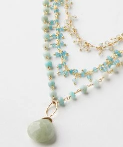 Karen Kane Multistrand Aquamarine Pendant Necklace Accessories