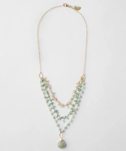 Karen Kane Multistrand Aquamarine Pendant Necklace Accessories