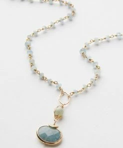 Karen Kane Accessories Beaded Aquamarine Pendant Necklace