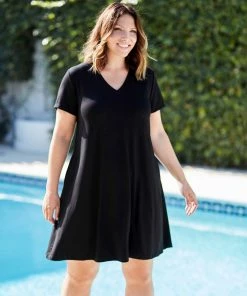 Karen Kane Dresses Plus Size Quinn V Neck Pocket Dress