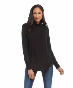 Karen Kane Shirred Sleeve Turtleneck Top