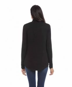Karen Kane Shirred Sleeve Turtleneck Top