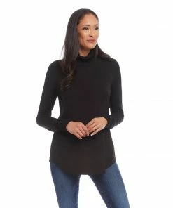 Karen Kane Shirred Sleeve Turtleneck Top